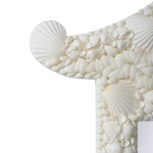 Chelsea House Shell Mirror — 49" Tiered Pagoda Shell Wall Mirror With Iridescent Natural Shell Face For Coastal DéCor 370570