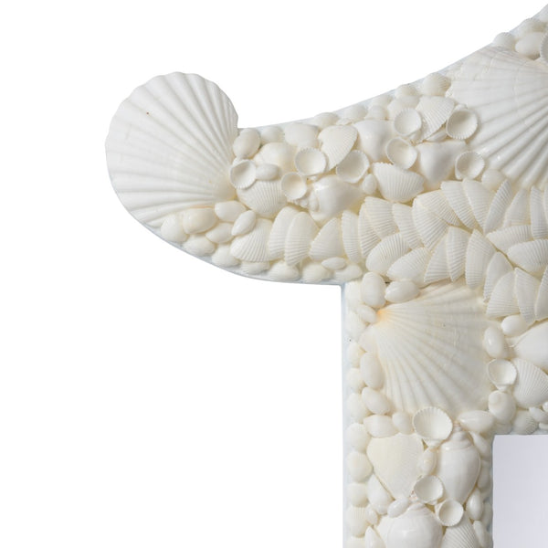 Chelsea House Shell Mirror — 49" Tiered Pagoda Shell Wall Mirror With Iridescent Natural Shell Face For Coastal DéCor 370570