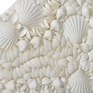 Chelsea House Shell Mirror — 49" Tiered Pagoda Shell Wall Mirror With Iridescent Natural Shell Face For Coastal DéCor 370570