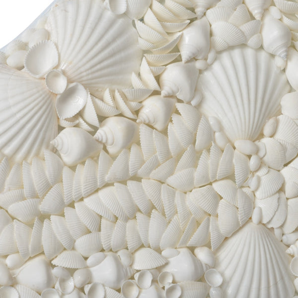 Chelsea House Shell Mirror — 49" Tiered Pagoda Shell Wall Mirror With Iridescent Natural Shell Face For Coastal DéCor 370570