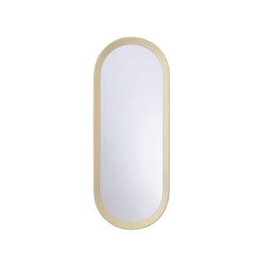 Chelsea House Oval Leather Mirror — 60" Tall Cream Leather-Wrapped Oval For Entryway, Bathroom, Bedroom Accent, Luxe Finish 370571