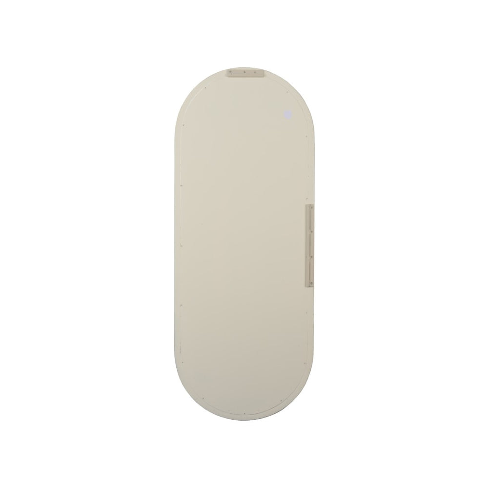 Chelsea House Oval Leather Mirror — 60" Tall Cream Leather-Wrapped Oval For Entryway, Bathroom, Bedroom Accent, Luxe Finish 370571