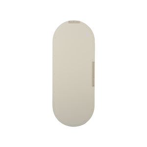Chelsea House Oval Leather Mirror — 60" Tall Cream Leather-Wrapped Oval For Entryway, Bathroom, Bedroom Accent, Luxe Finish 370571