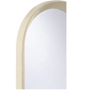 Chelsea House Oval Leather Mirror — 60" Tall Cream Leather-Wrapped Oval For Entryway, Bathroom, Bedroom Accent, Luxe Finish 370571