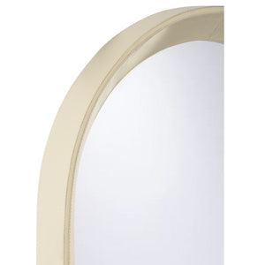 Chelsea House Oval Leather Mirror — 60" Tall Cream Leather-Wrapped Oval For Entryway, Bathroom, Bedroom Accent, Luxe Finish 370571