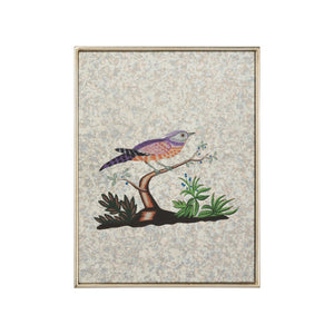 Chelsea House Square Antiqued Mirrored Bird By Bill Cain — Hand-Painted Vintage Mirror Art, Distressed Silver Frame, 18X14" 370578