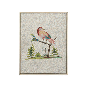 Chelsea House Square Antiqued Mirrored Bird Accent Wall Mirror By Bill Cain — Hand-Painted Vintage Silver Leaf, 18X14 370581