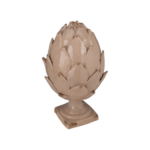 Chelsea House Beige Handcrafted Italian Ceramic Artichoke Accent - 21.5" Tall, Textured Glaze For Mediterranean Style Home 370592