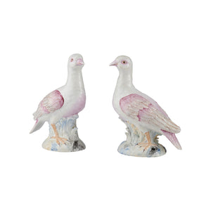 Chelsea House Famille Handpainted Rose Terns Pair — Delicate Famille Rose Porcelain Birds With Floral Detail, 9" Tall 370596