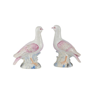 Chelsea House Famille Handpainted Rose Terns Pair — Delicate Famille Rose Porcelain Birds With Floral Detail, 9" Tall 370596