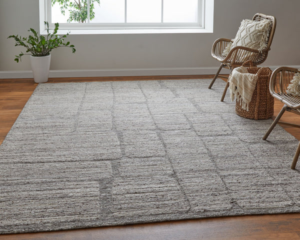 Feizy Rugs Navaro Hand-woven Wool And Viscose Rug - Modern Scandinavian Design For Effortless Style And Warmth Gray,Ivory,Taupe Wool,Viscose Nav8912fgrybrnc50