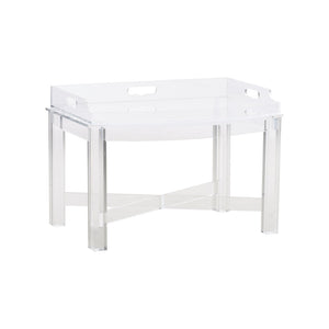 Chelsea House Acrylic Crystal-Clear Tray Table With Removable Serving Top, Scratch-Resistant Accent Side Table 370603