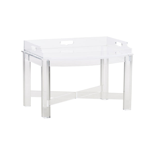 Chelsea House Acrylic Crystal-Clear Tray Table With Removable Serving Top, Scratch-Resistant Accent Side Table 370603