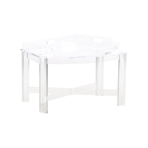 Chelsea House Acrylic Crystal-Clear Tray Table With Removable Serving Top, Scratch-Resistant Accent Side Table 370603