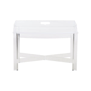 Chelsea House Acrylic Crystal-Clear Tray Table With Removable Serving Top, Scratch-Resistant Accent Side Table 370603