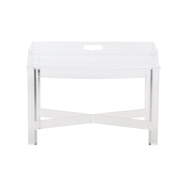 Chelsea House Acrylic Crystal-Clear Tray Table With Removable Serving Top, Scratch-Resistant Accent Side Table 370603