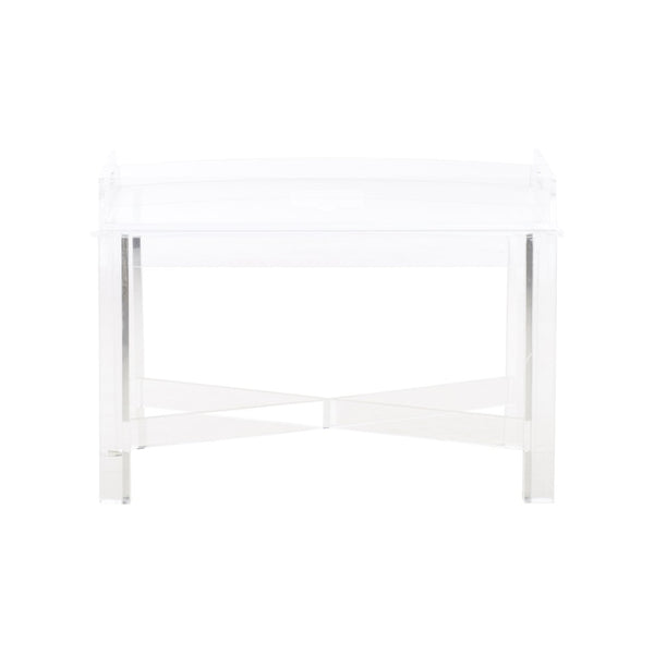 Chelsea House Acrylic Crystal-Clear Tray Table With Removable Serving Top, Scratch-Resistant Accent Side Table 370603