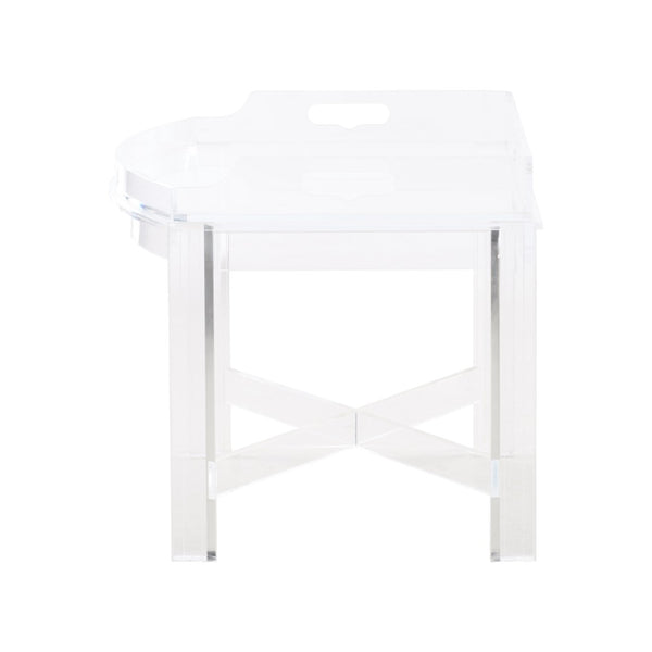 Chelsea House Acrylic Crystal-Clear Tray Table With Removable Serving Top, Scratch-Resistant Accent Side Table 370603