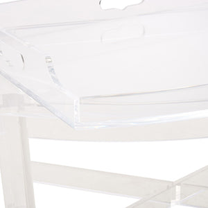 Chelsea House Acrylic Crystal-Clear Tray Table With Removable Serving Top, Scratch-Resistant Accent Side Table 370603
