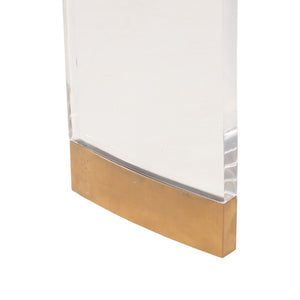 Chelsea House Marble Demilune Console By Elizabeth Wicker — Polished Marble Top, Acrylic Base, Brass Accents (36"H) 370604