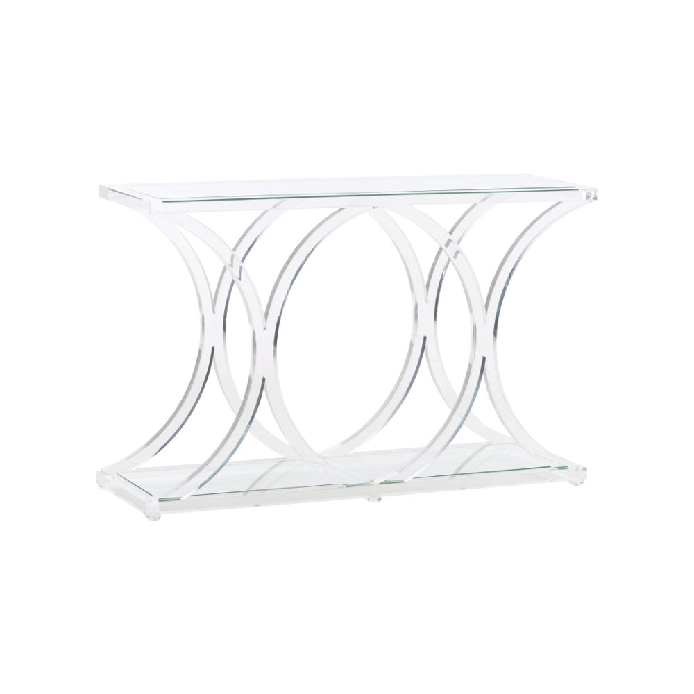 Chelsea House Sweeping Acrylic Console — Sculptural Clear Acrylic Entry Console 45"W, Fluid Curves, Minimalist Chic 370605