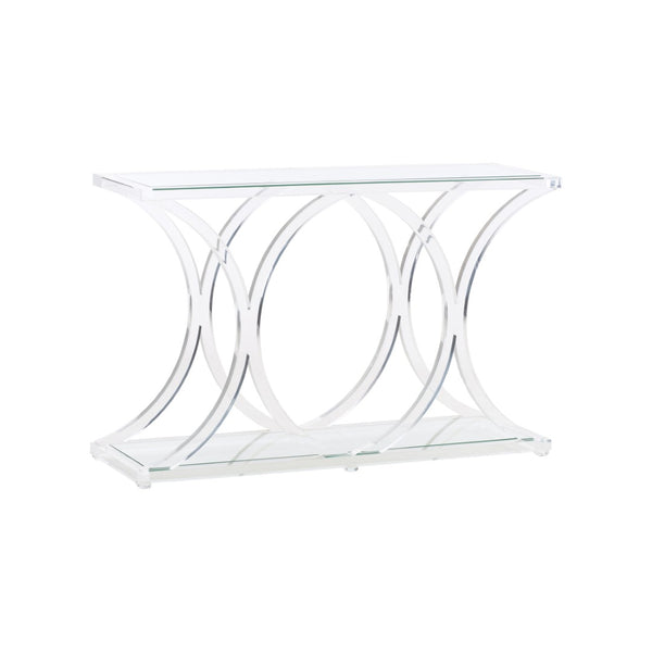 Chelsea House Sweeping Acrylic Console — Sculptural Clear Acrylic Entry Console 45"W, Fluid Curves, Minimalist Chic 370605