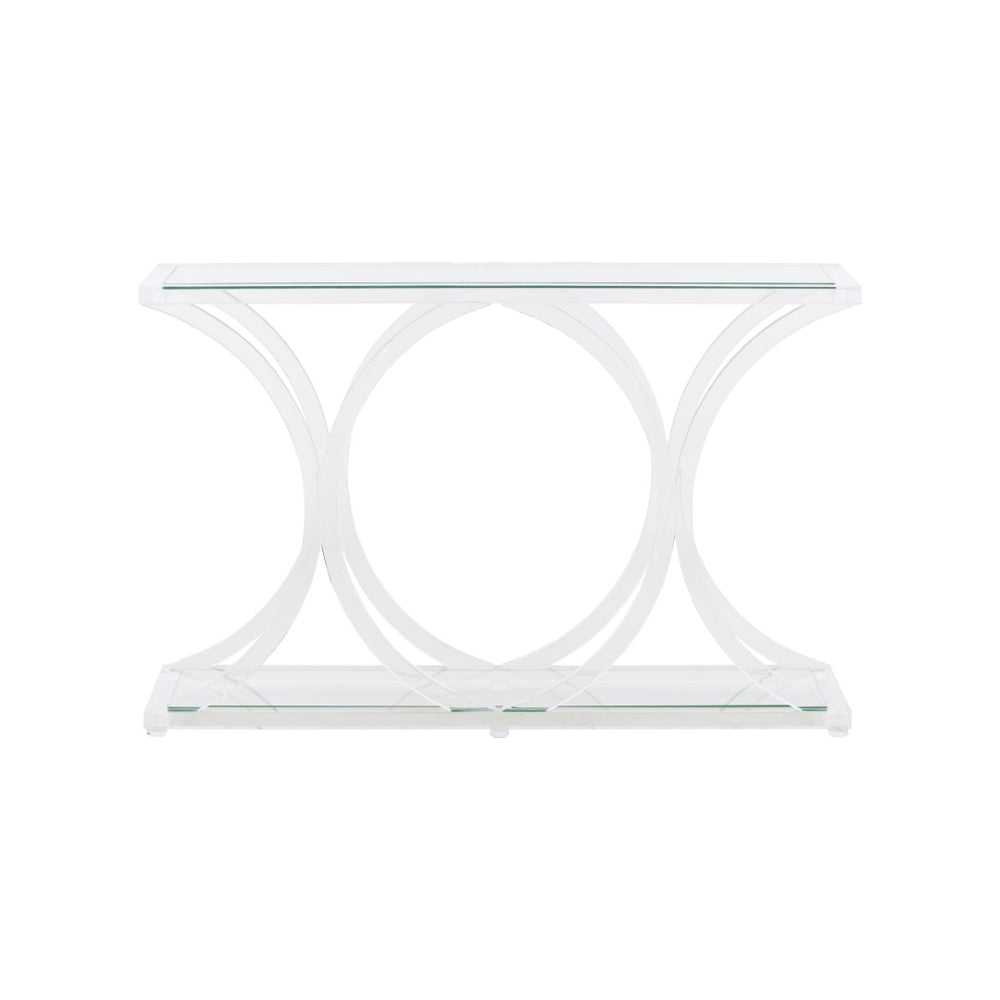 Chelsea House Sweeping Acrylic Console — Sculptural Clear Acrylic Entry Console 45"W, Fluid Curves, Minimalist Chic 370605