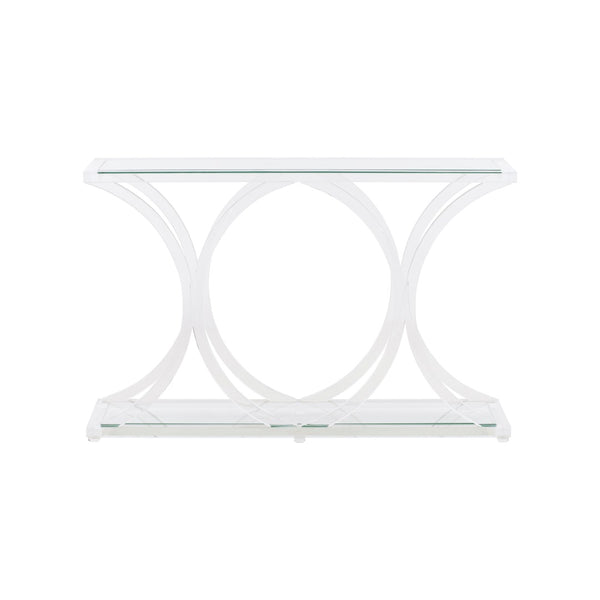 Chelsea House Sweeping Acrylic Console — Sculptural Clear Acrylic Entry Console 45"W, Fluid Curves, Minimalist Chic 370605