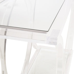 Chelsea House Sweeping Acrylic Console — Sculptural Clear Acrylic Entry Console 45"W, Fluid Curves, Minimalist Chic 370605