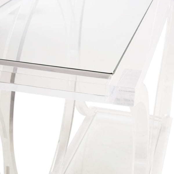 Chelsea House Sweeping Acrylic Console — Sculptural Clear Acrylic Entry Console 45"W, Fluid Curves, Minimalist Chic 370605