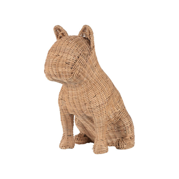 Chelsea House Prince Handwoven Rattan French Bulldog Figurine — 19.5" Decorative Accent, Neutral Artisan Charm 370616