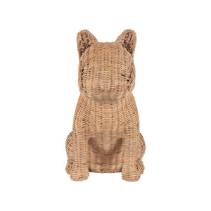 Chelsea House Prince Handwoven Rattan French Bulldog Figurine — 19.5" Decorative Accent, Neutral Artisan Charm 370616