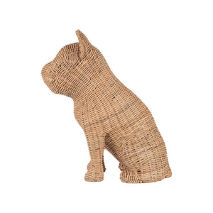 Chelsea House Prince Handwoven Rattan French Bulldog Figurine — 19.5" Decorative Accent, Neutral Artisan Charm 370616