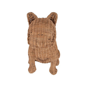 Chelsea House Prince Handwoven Rattan French Bulldog Figurine — 19.5" Decorative Accent, Neutral Artisan Charm 370616