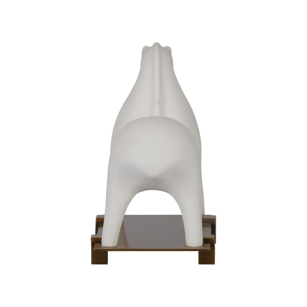 Chelsea House Windstride Matte White Glaze Sculpture On Polished Gold Base — Abstract Wind-Inspired Modern DéCor Accent 370617