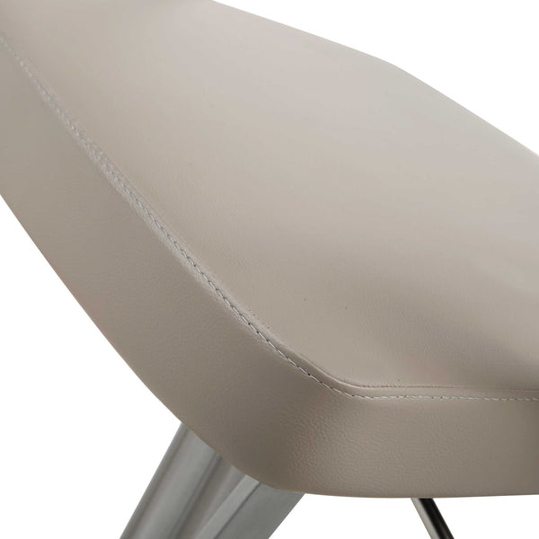 Homeroots 21 " White And Silver Stainless Steel Bar Chair   370618