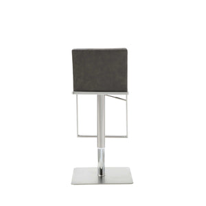 Homeroots 20 " Gray And Silver Stainless Steel Bar Chair   370619