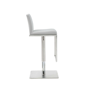 Homeroots 20 " White And Silver Stainless Steel Bar Chair   370620