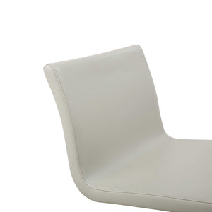 Homeroots 26 " Light Gray And Silver Stainless Steel Counter Height Bar Chair   370625