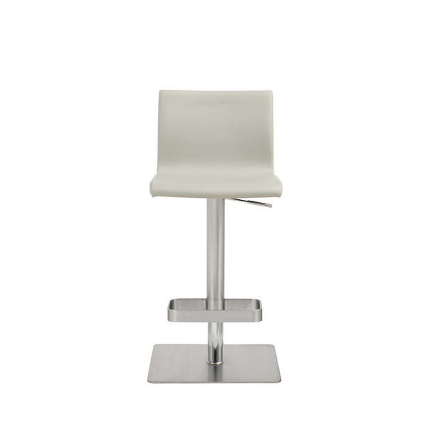 Homeroots 26 " Light Gray And Silver Stainless Steel Counter Height Bar Chair   370625