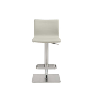 Homeroots 26 " Light Gray And Silver Stainless Steel Counter Height Bar Chair   370625