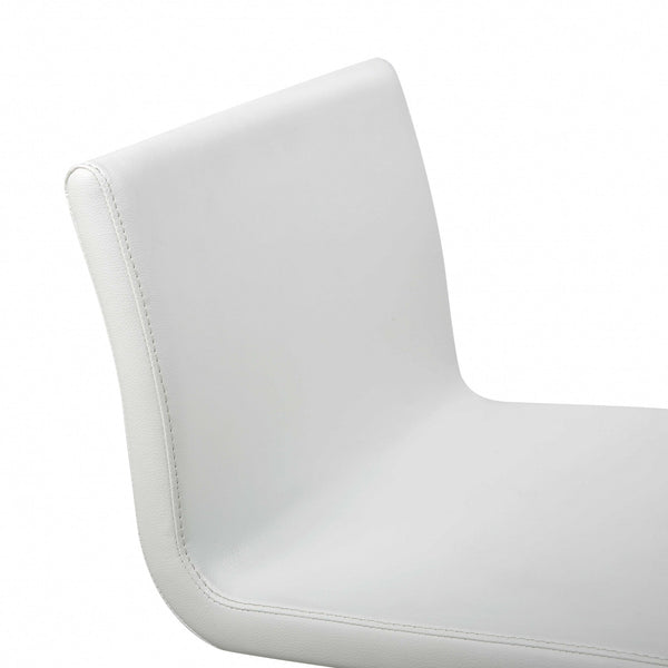 Homeroots 26 " White And Silver Stainless Steel Counter Height Bar Chair   370626