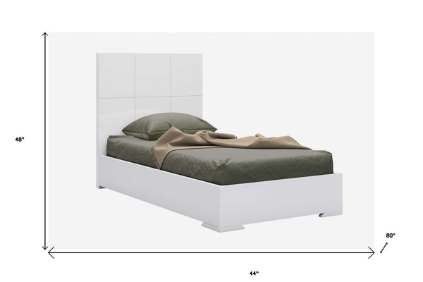 Homeroots White Twin Bed Frame  Stainless Steel 370628