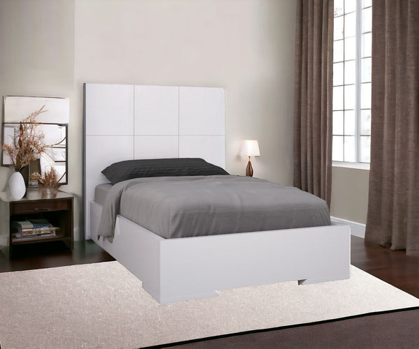 Homeroots White Twin Bed Frame  Stainless Steel 370628