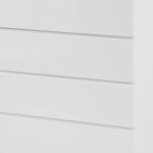 Homeroots 36 X 20 X 47 Gloss White Stainless Steel 5 Drawer Chest  Stainless Steel 370629