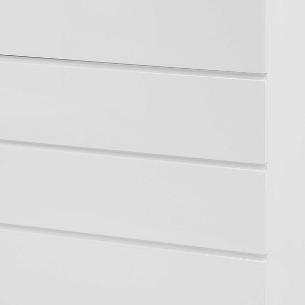 Homeroots 36 X 20 X 47 Gloss White Stainless Steel 5 Drawer Chest  Stainless Steel 370629