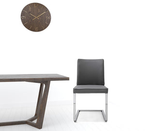 Homeroots Gray Upholstered Faux Leather Dining Chair  Metal 370642