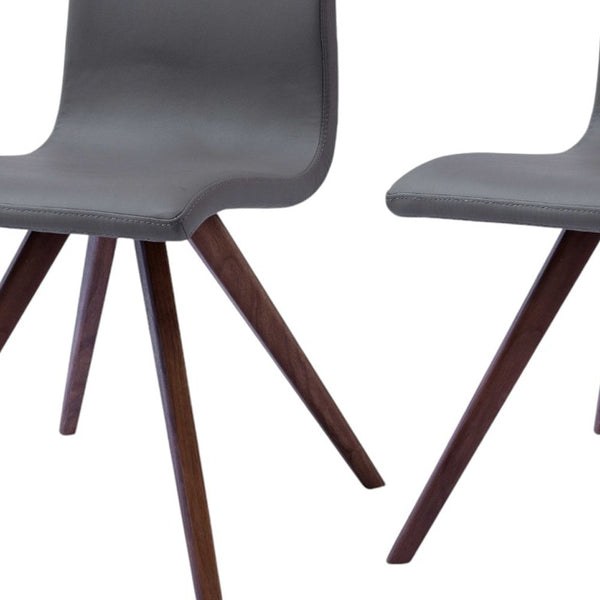 Homeroots Set Of Two Gray And Brown Metal Dining Side Chairs  Metal 370649