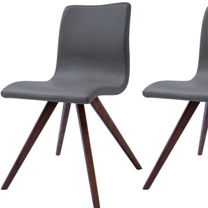 Homeroots Set Of Two Gray And Brown Metal Dining Side Chairs  Metal 370649