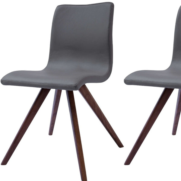 Homeroots Set Of Two Gray And Brown Metal Dining Side Chairs  Metal 370649